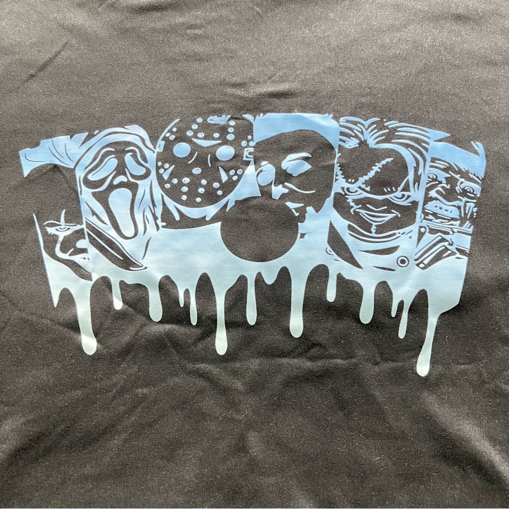 Blue Horror Crew Black Tee shirt